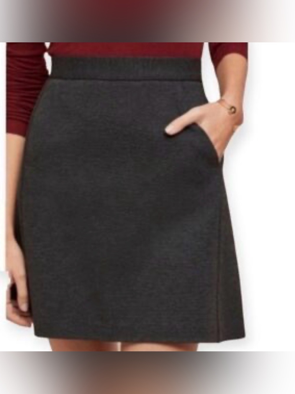 Anthropologie Dark Charcoal Mini Skirt with Pockets